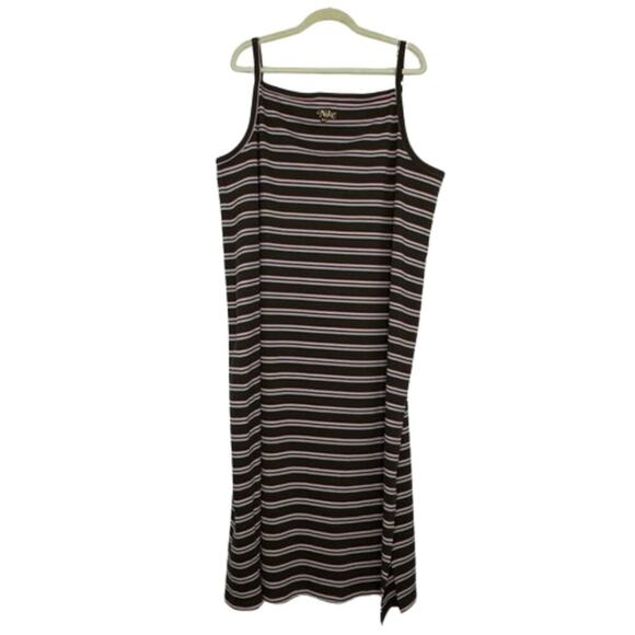 Nike spaghetti strap striped ribbed dress women's size 2X - Picture 1 of 10